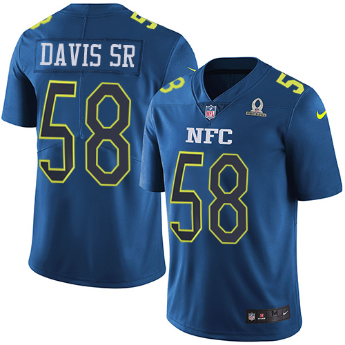 Nike Panthers #58 Thomas Davis Sr Navy Men's Stitched NFL Limited NFC Pro Bowl Jersey